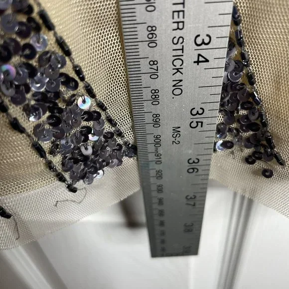 Basix Black Label Sequin Beaded Sleeveless Mini Dress Size 4 Cocktail Formal - Picture 9 of 9